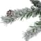 22&#x22; Unlit Snowy Flocked Angel Pine with Pine Cones Christmas Teardrop Swag
